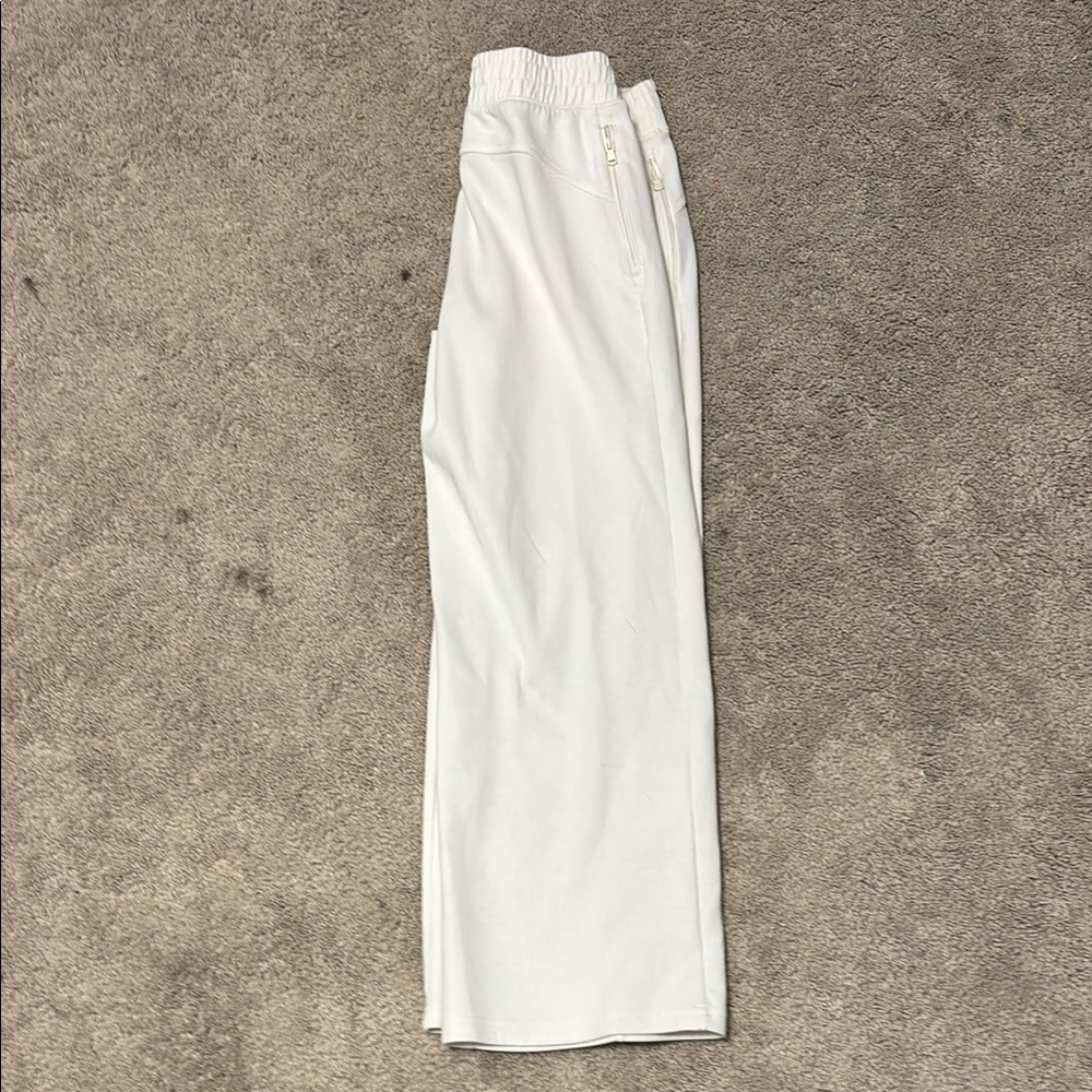 White Elastic Waist Pants